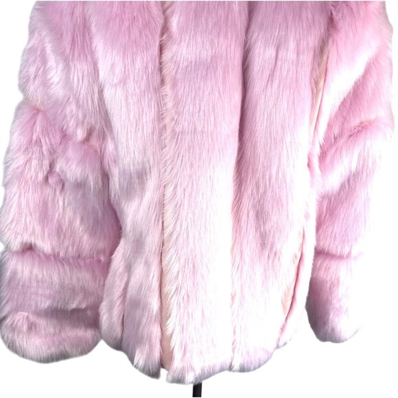 Pink Faux Luxury Fur Jacket Small Lining Soft Plush Warm Winter NEW - Picture 10 of 16